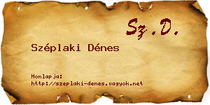 Széplaki Dénes névjegykártya