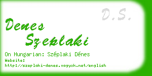 denes szeplaki business card